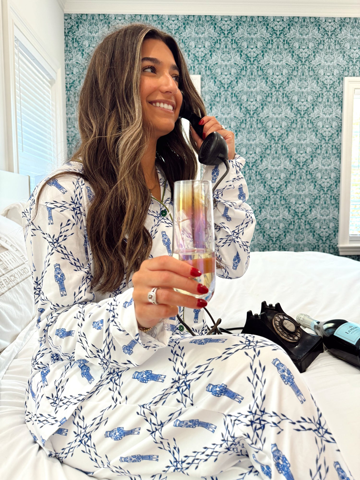 Blue Nutcracker Pajama Long Set