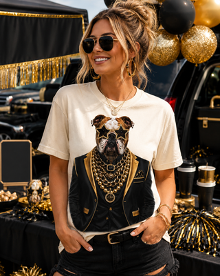 Gameday Bulldog Cream Graphic Tee 2111