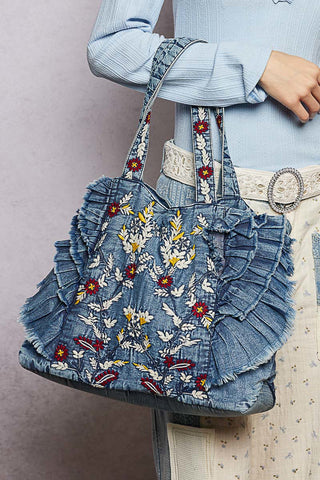 POL Darling Denim Statement Tote
