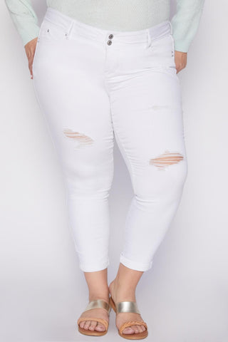 Women's Plus Size WannaBettaButt Rolled Cuff Ankle Jeans