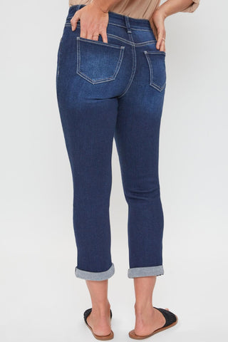 Women's Petite High Rise Vintage Slim Straight Cuff Jean
