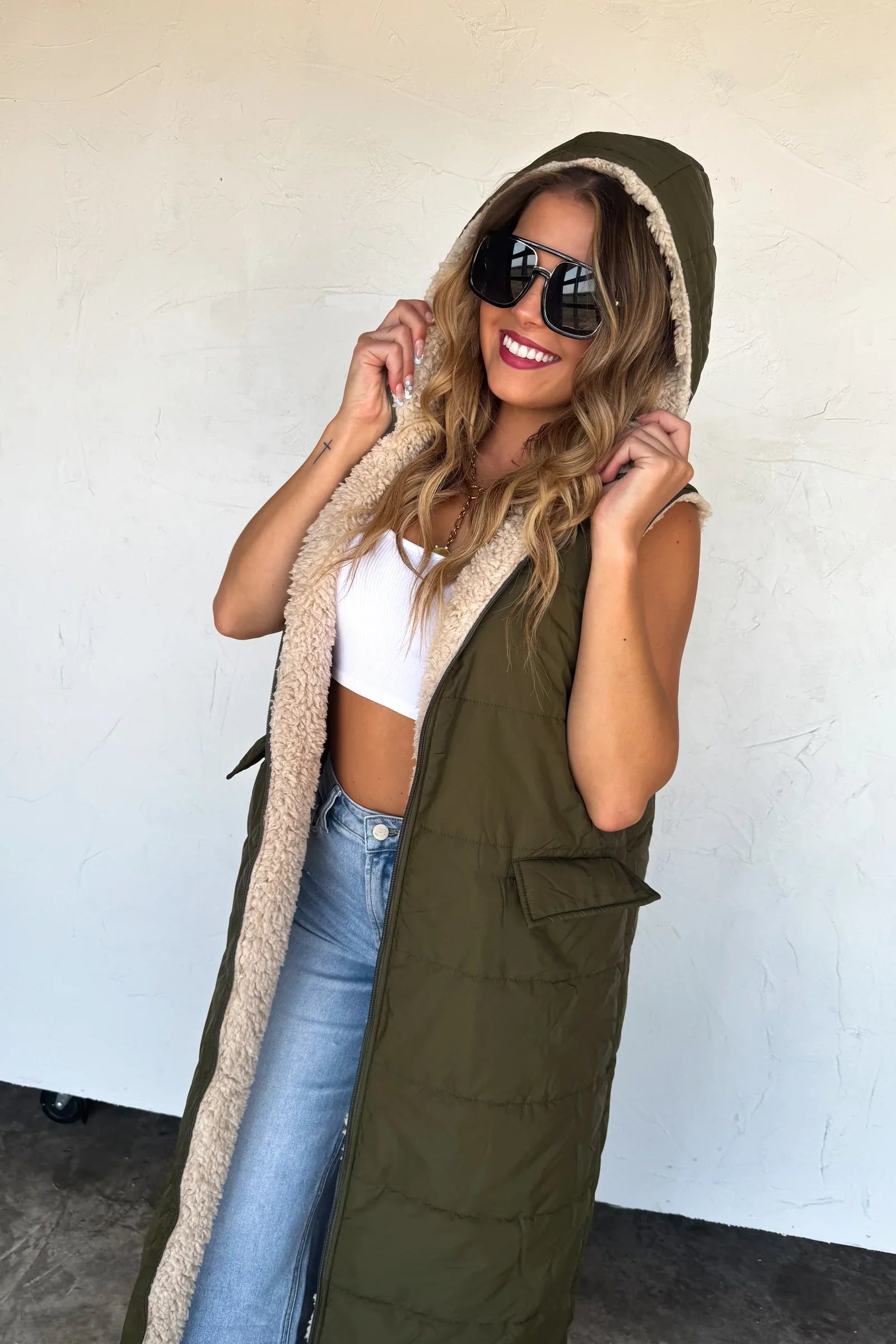 Reversible Sherpa Puffer Vest