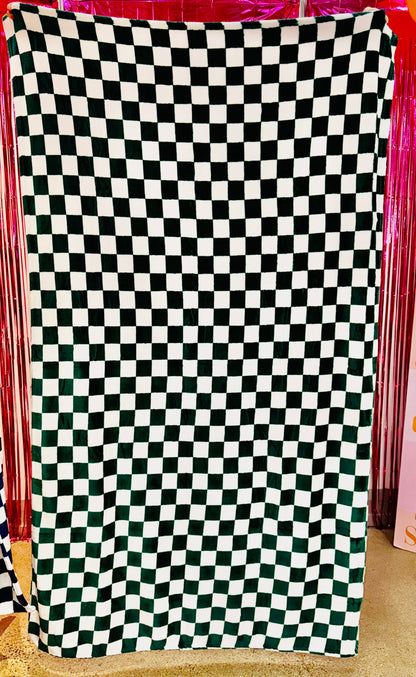 Black Checkered Throw Blanket