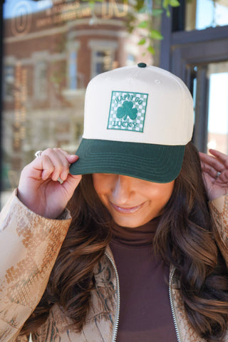 Happy Go Lucky - Green Vintage Trucker Hat