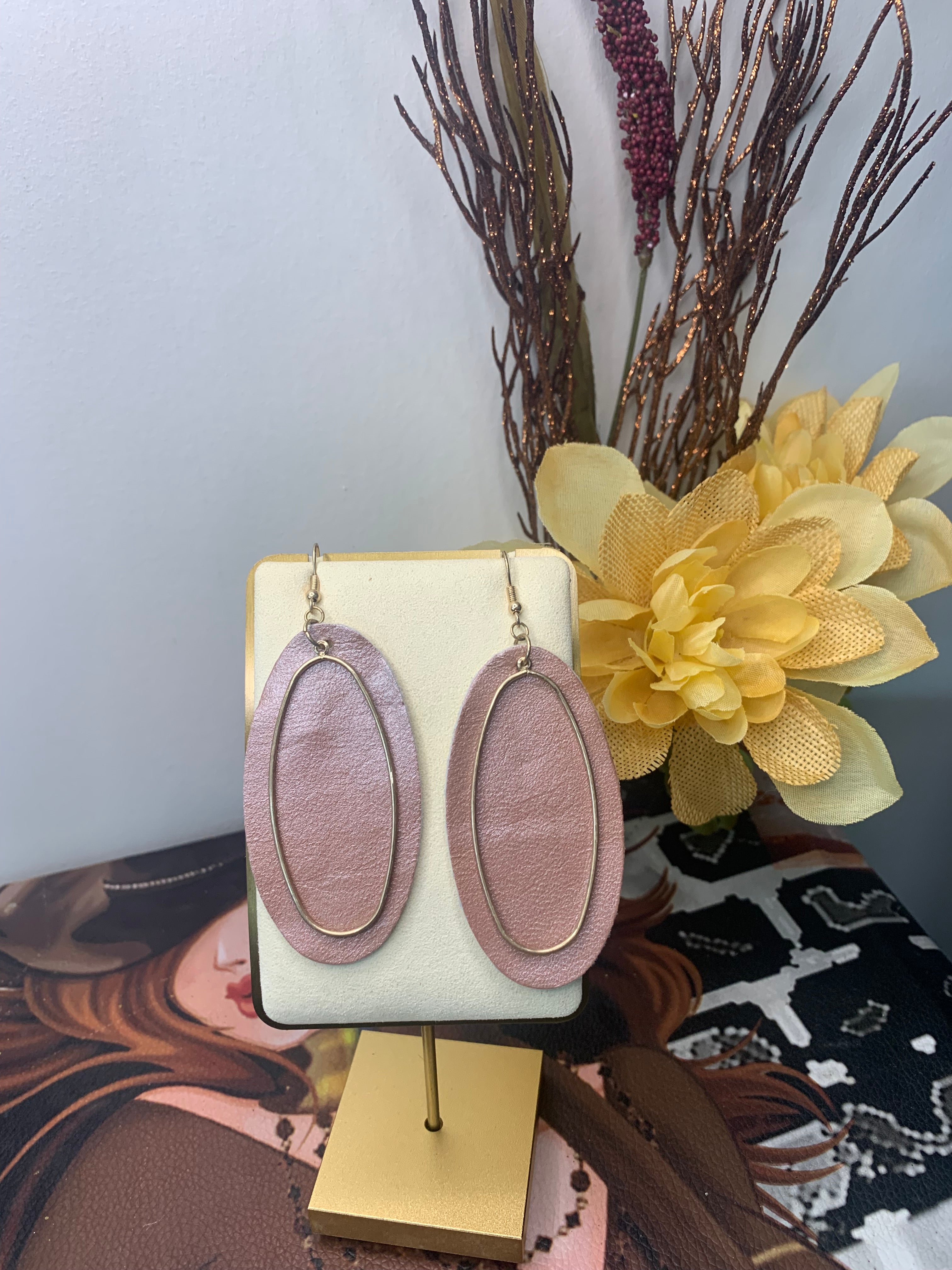 Blush Oval Earrings