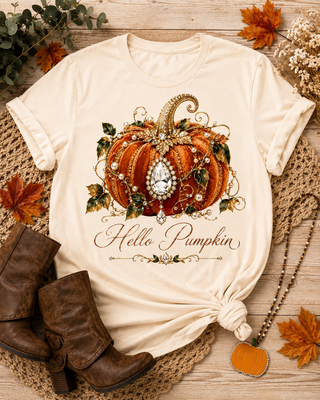 Hello Pumpkin Rhinestone Tee