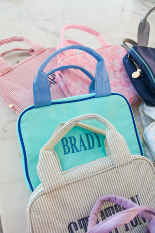 Blue + Teal Colorblock Backpack -PLAIN NO EMBROIDERY