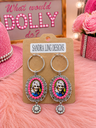 Dolly Cameo Hoop Earrings