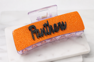 Panthers Hair Claw in Orange