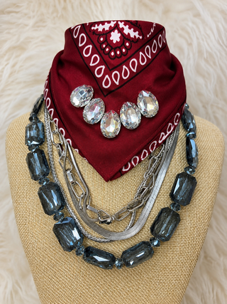 Maroon Rebel Crystal Bandana by Sandra Ling Designs