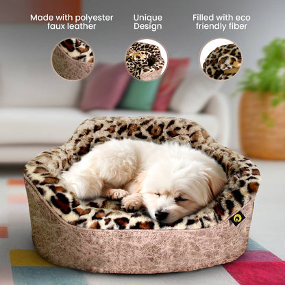 Precious Tails Leopard Bed with Bone