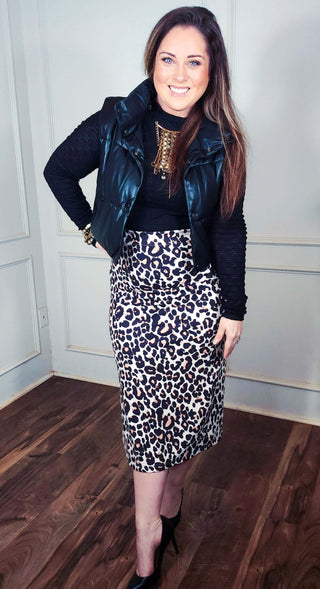 Checkmate & Cheetah MIDI Skirts