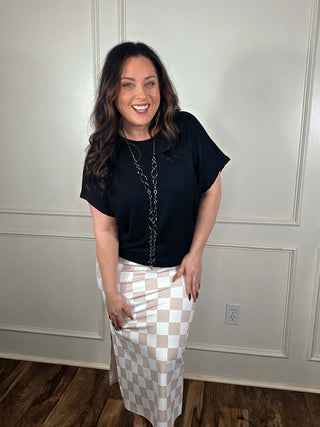 Checkmate & Cheetah MIDI Skirts