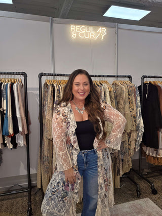 Lace and Bling Leopard Cardigan with Ruffle Detail