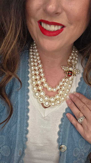 Pearl Bee Stacked Necklace by Sandra Ling Designs
