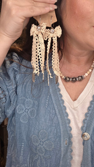 Crochet Bow Earrings by Sandra Ling Designs