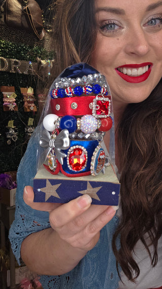 Americana Silver Bow Bracelet Tower by Sandra Ling Designs