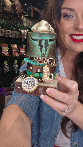 Welcome to the Ranch Western Bracelet Tower| Cowgirl Charm Layered Set by Sandra Ling Designs