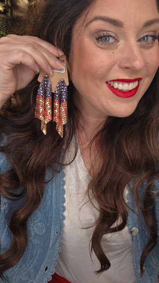 Vintage Flag Earrings by Sandra Ling Designs