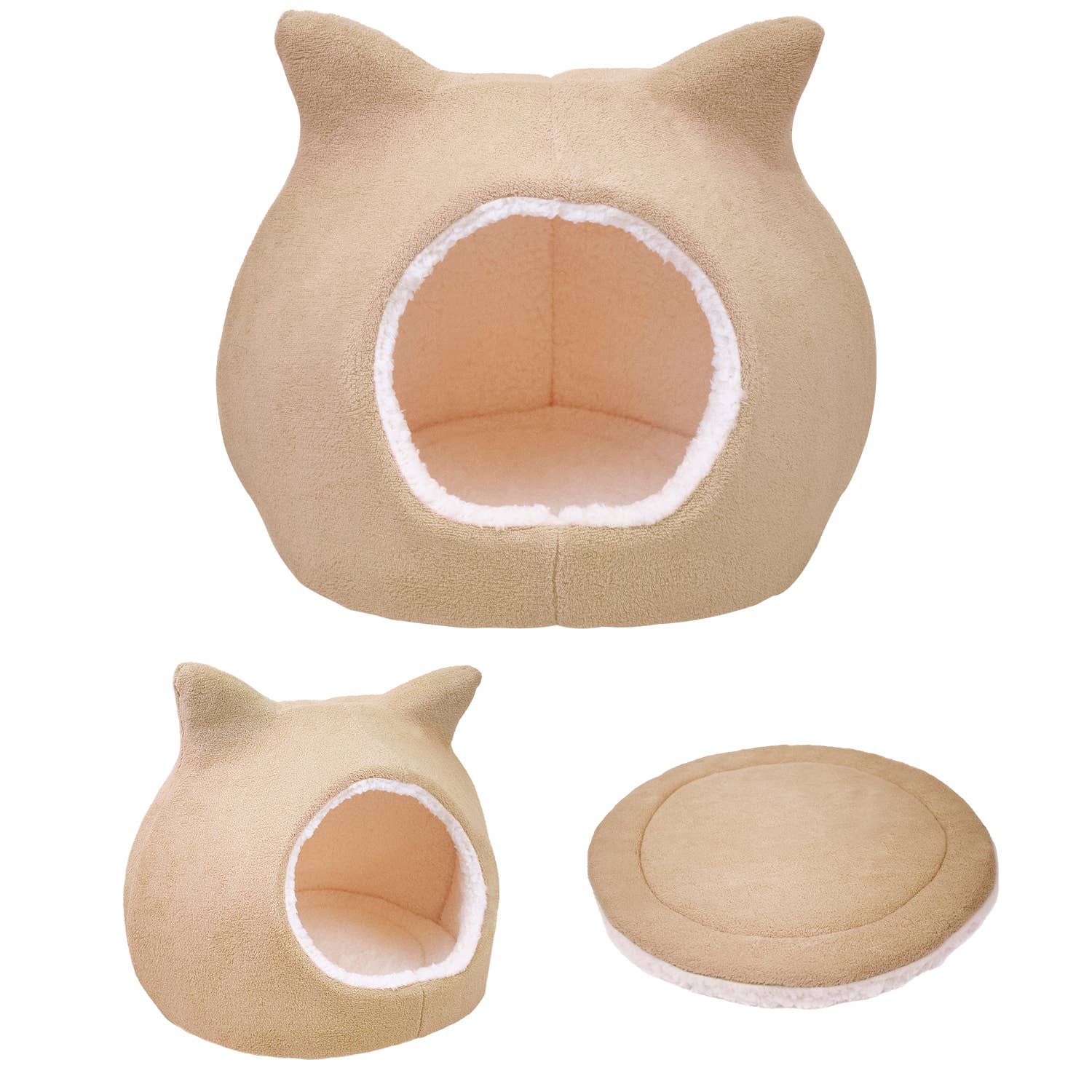 Precious Tails Fleece Cat Ears Pet Dome