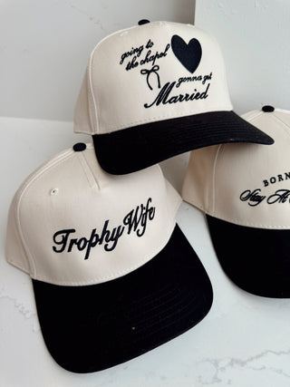 Hat Trophy Wife - Black Vintage Trucker Hat