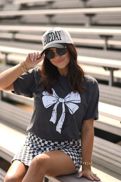Black Game Day Bow Tee
