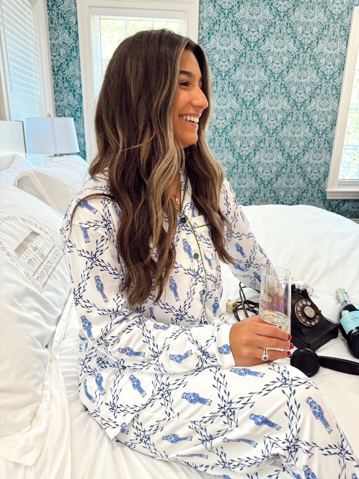 Blue Nutcracker Pajama Long Set