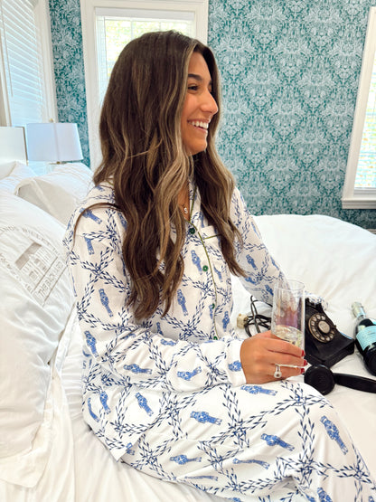 Blue Nutcracker Pajama Long Set