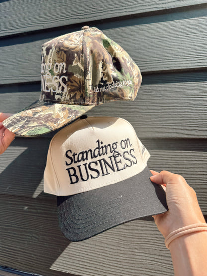 Hat Standing On Business Trucker Hat