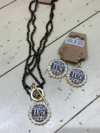 Welcome To The Ranch Earring/Necklace Set by Sandra Ling Designs