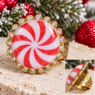Peppermint Wishes Bezel Ring by Sandra Ling Designs