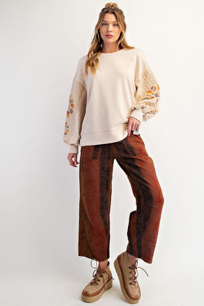 Easel Bloom &amp; Cozy Quilted Sleeve Pullover