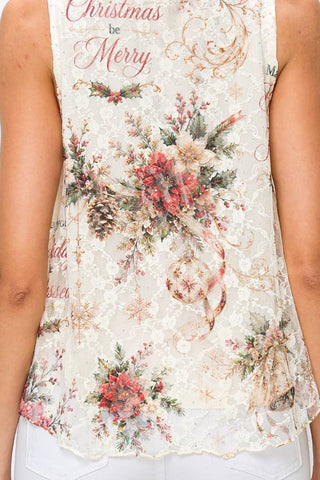 Origami - Romantic Lace Poinsettia Tank