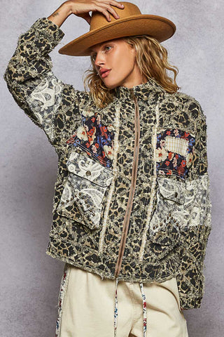 POL Lace and Leopard Jacket
