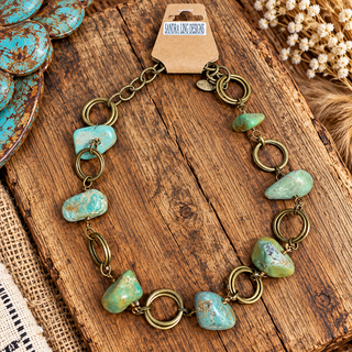 Chunky Turquoise Nugget Statement Necklace by Sandra Ling Designs