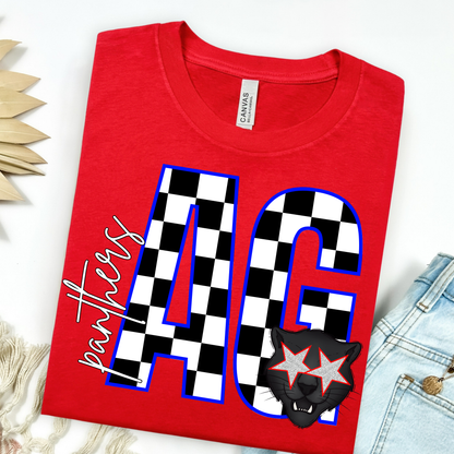 Block Letter Checker Graphic Tee