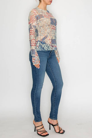 Sparkly lace top  OLS-4982BG FREEDOM: FREEDOM / M