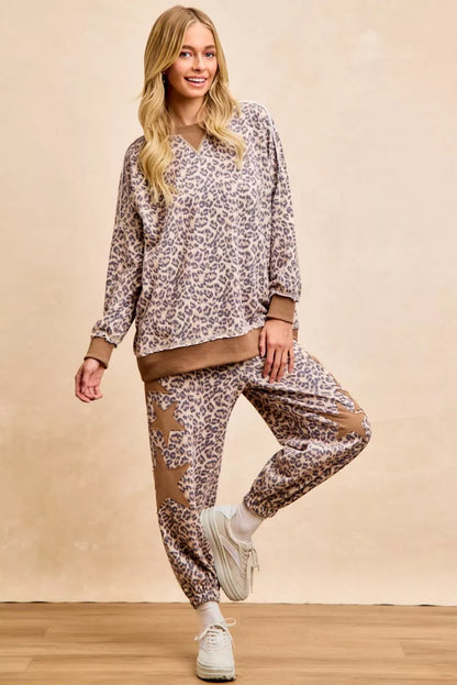 BiBi Leopard Printed French Terry Sweatshirt