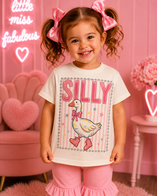 Silly Goose Cream Kids Graphic Tee 199K