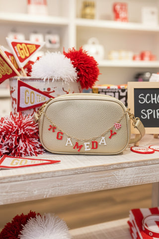 Game Day Red and White Charm Crossbody Bag