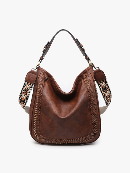 Aris Whipstitch Hobo/Crossbody w/ Guitar Strap