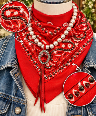 Scarlet Renegade Rhinestone Bandana