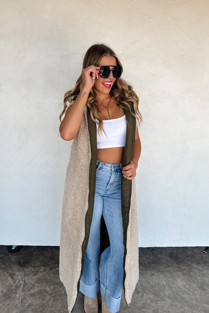 Reversible Sherpa Puffer Vest