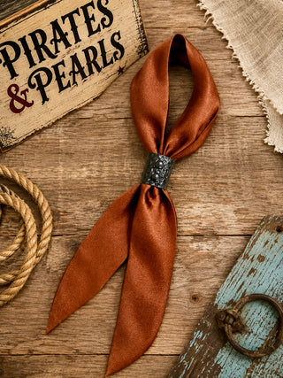 Texas Luxe Slim Neck Scarf — Bronze