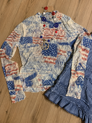 Vintage Americana Embellished Lace Top