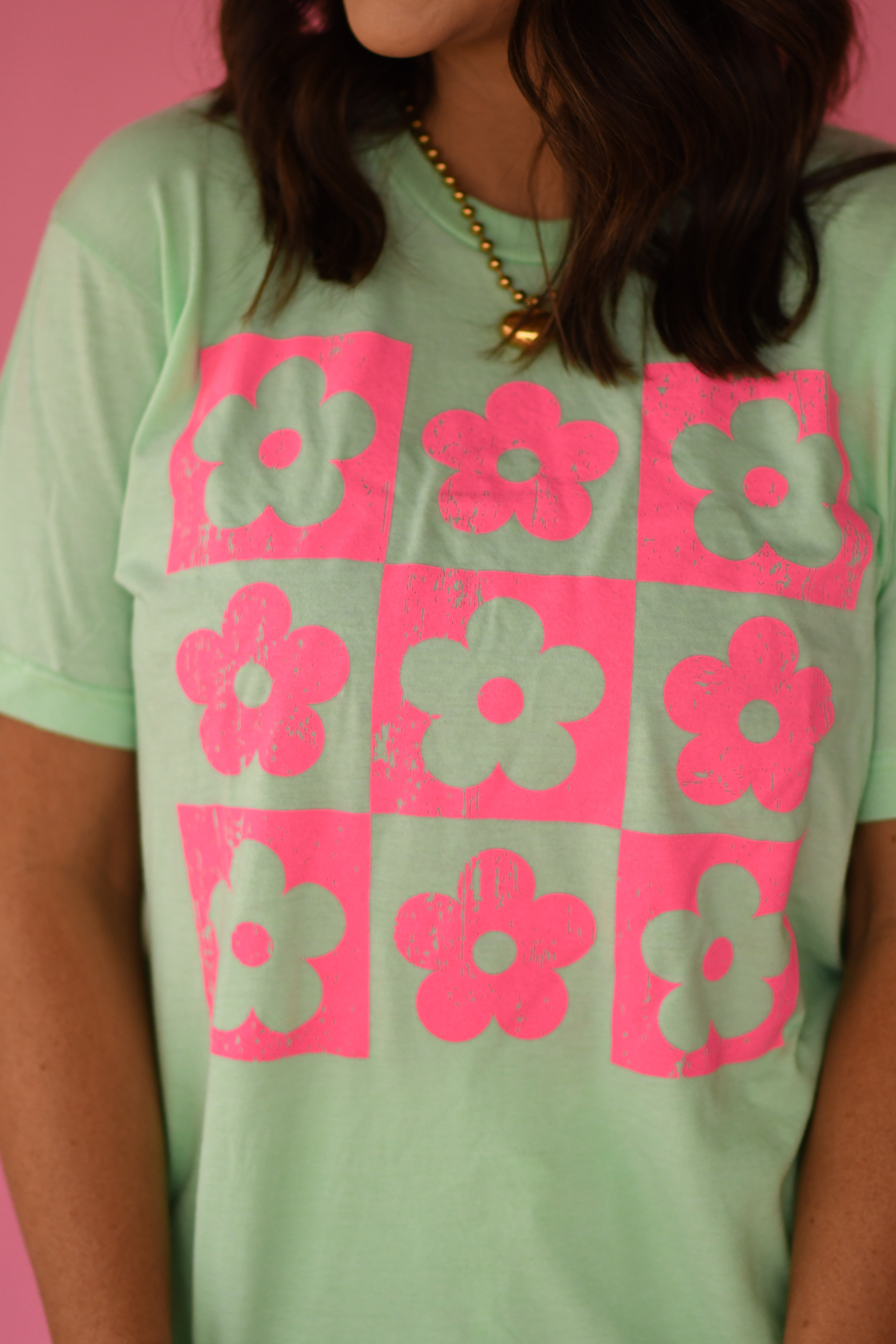 Checkered Flowers Tee