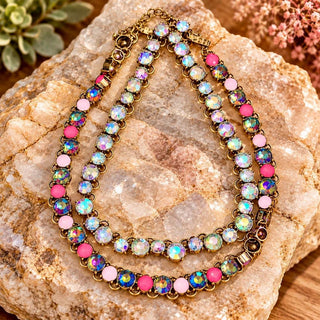 Pink Champagne Double Strand Necklace