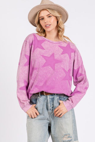 Shirts & Tops SAGE + FIG Mineral Wash Star Pattern T-Shirt