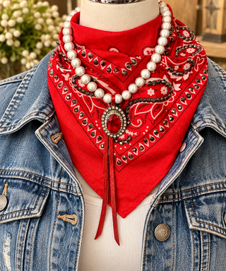 Scarlet Renegade Rhinestone Bandana