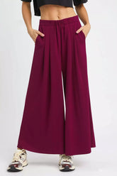 Umgee Wide Leg Pants with Pockets